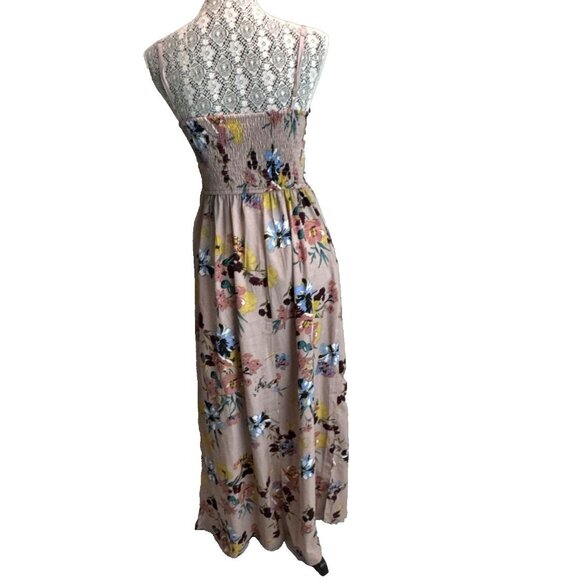 band of The Free Maxi Dress Bustier Smocked Back Mauve Blush pink Size M fairy - Picture 7 of 13